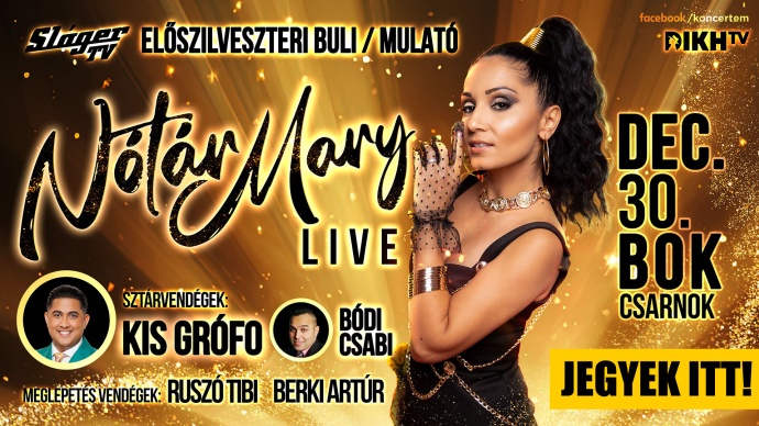 Nótár Mary koncert 2023-ban a BOK Csarnokban! Jegyek itt!